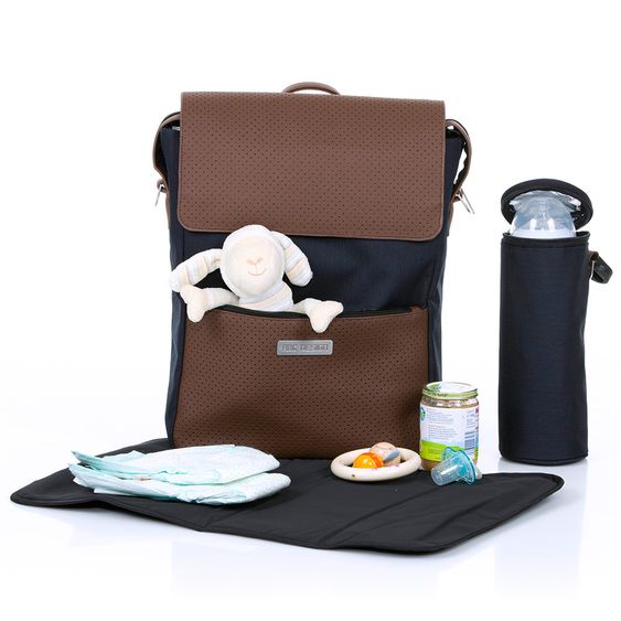 ABC Design Zaino fasciatoio City con scomparto per il coperchio - incluso fasciatoio e accessori - Shadow