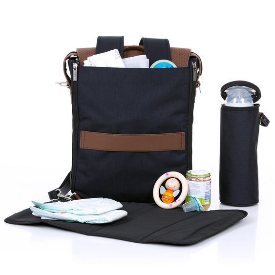 ABC Design Zaino fasciatoio City con scomparto per il coperchio - incluso fasciatoio e accessori - Shadow