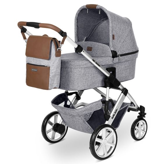 ABC Design Wickelrucksack City mit großem Deckelfach - inkl. Wickelunterlage & Zubehör - Graphite Grey