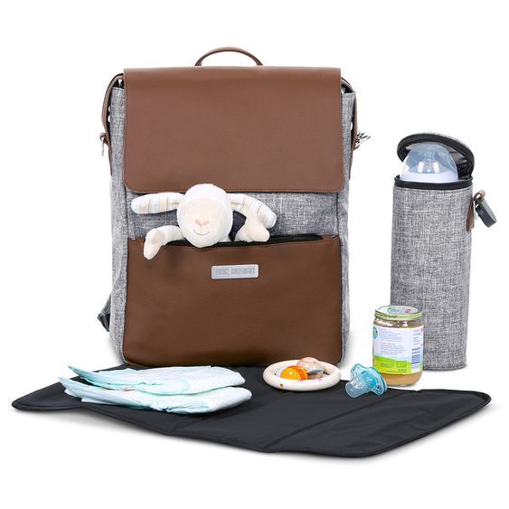 ABC Design Wickelrucksack City mit großem Deckelfach - inkl. Wickelunterlage & Zubehör - Graphite Grey