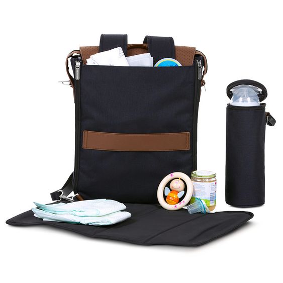 ABC Design Wickel-Rucksack City mit großem Deckelfach - inkl. Wickelunterlage & Zubehör - Shadow