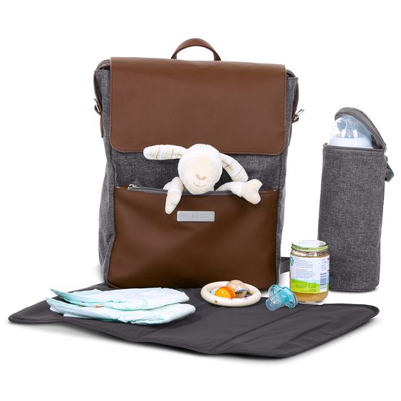 ABC Design Wickel-Rucksack City mit großem Deckelfach - inkl. Wickelunterlage & Zubehör - Street