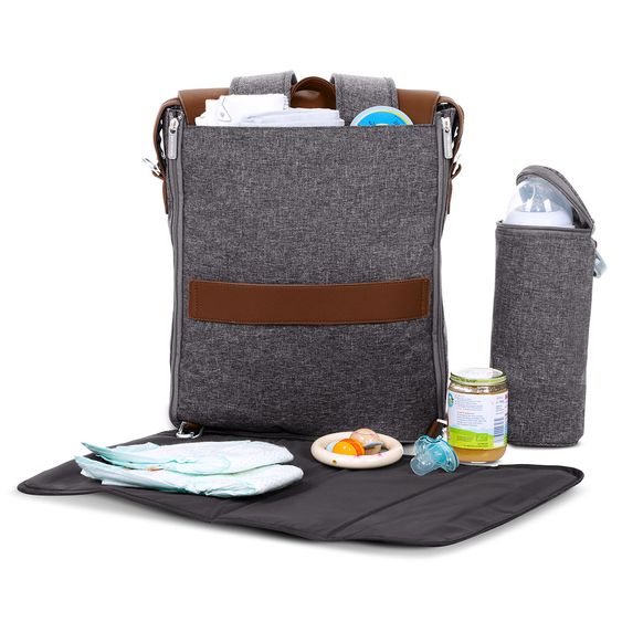 ABC Design Wickel-Rucksack City mit großem Deckelfach - inkl. Wickelunterlage & Zubehör - Street