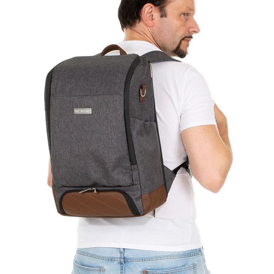 ABC Design Wickel-Rucksack Tour mit großem Frontfach - inkl. Wickelauflage und Zubehör - Diamond Special Edition - Asphalt