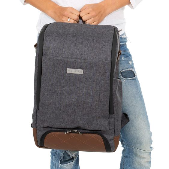 ABC Design Wickel-Rucksack Tour mit großem Frontfach - inkl. Wickelauflage und Zubehör - Diamond Special Edition - Asphalt