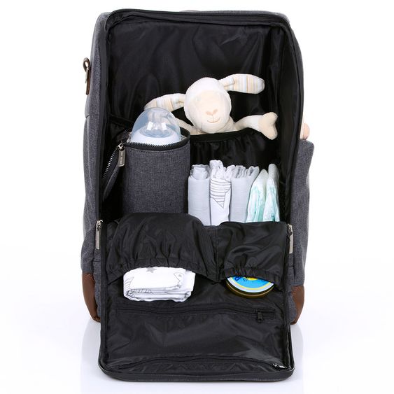 ABC Design Wickel-Rucksack Tour mit großem Frontfach - inkl. Wickelauflage und Zubehör - Diamond Special Edition - Asphalt