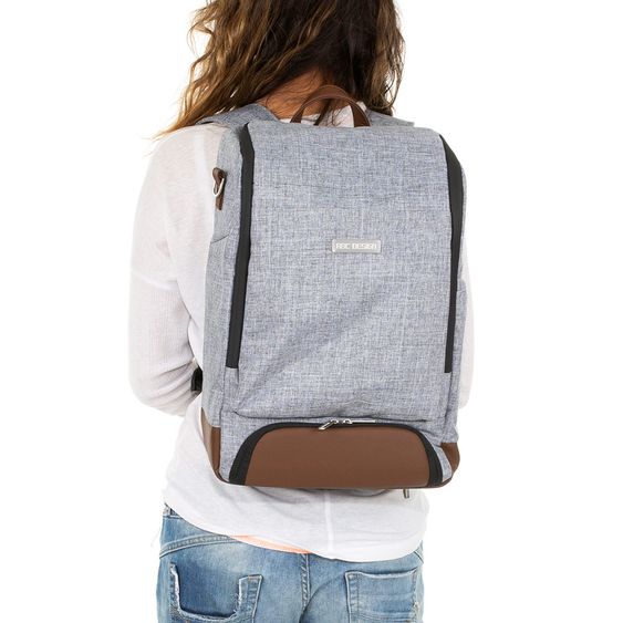 ABC Design Wickel-Rucksack Tour mit großem Frontfach - inkl. Wickelauflage und Zubehör - Graphite Grey