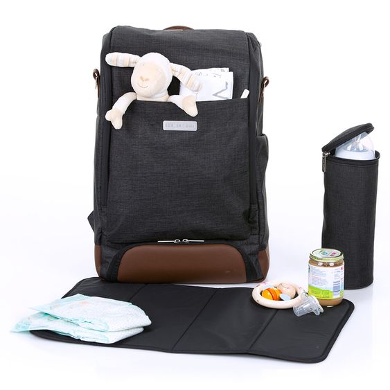 ABC Design Wickel-Rucksack Tour mit großem Frontfach - inkl. Wickelauflage und Zubehör - Piano