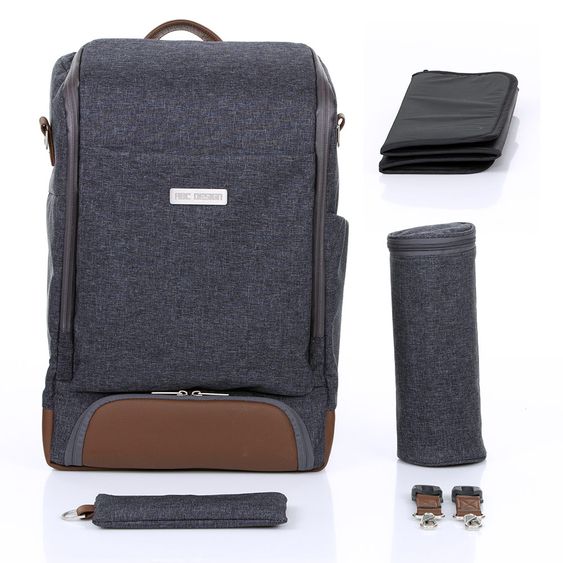 ABC Design Wickel-Rucksack Tour mit großem Frontfach - inkl. Wickelauflage und Zubehör - Street