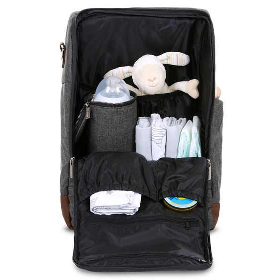 ABC Design Changing backpack Tour with large front compartment - incl. changing mat & accessories - Diamond Edition - Asphalt