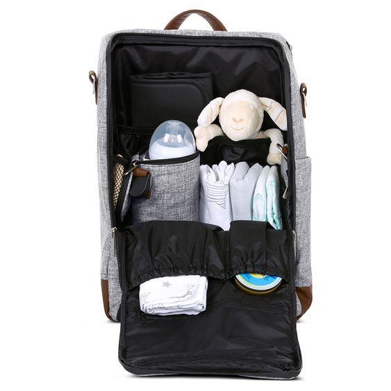 ABC Design Wickel-Rucksack Tour mit großem Frontfach - inkl. Wickelunterlage & Zubehör - Graphite Grey