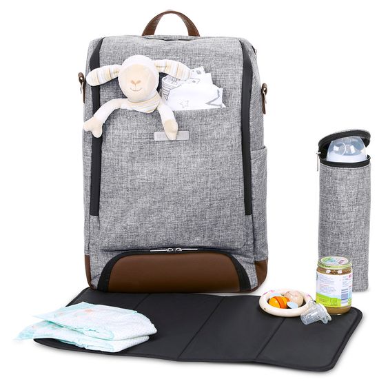 ABC Design Wickel-Rucksack Tour mit großem Frontfach - inkl. Wickelunterlage & Zubehör - Graphite Grey
