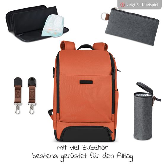 ABC Design Wickelrucksack Tour mit großem Frontfach - inkl. Wickelunterlage & Zubehör - Carrot