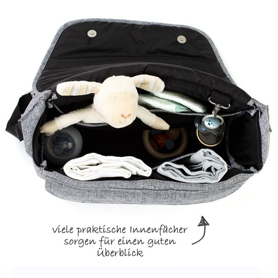ABC Design Wickeltasche Fashion - inkl. Wickelauflage und Zubehör - Graphite Grey