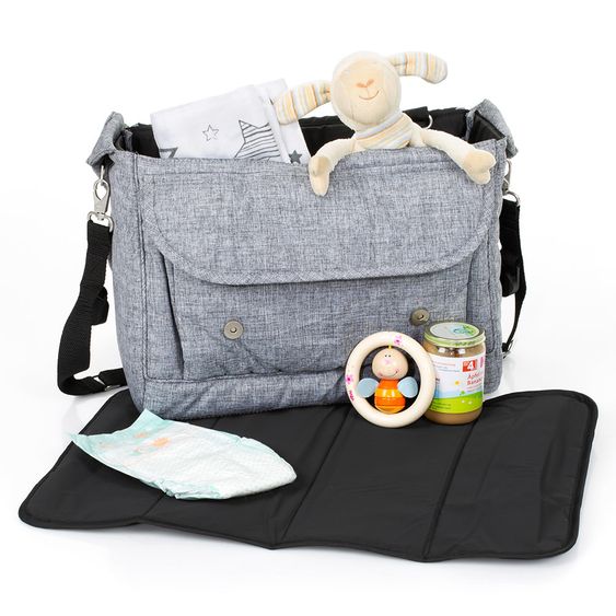 ABC Design Wickeltasche Fashion - inkl. Wickelauflage und Zubehör - Graphite Grey