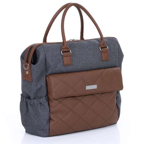 ABC Design Wickeltasche Jetset - Diamond Special Edition - inkl. Wickelauflage, Flaschenwärmer und Utensilientasche - Asphalt
