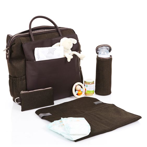 ABC Design Wickeltasche Jetset - inkl. Wickelauflage, Flaschenwärmer und Utensilientasche - Leaf