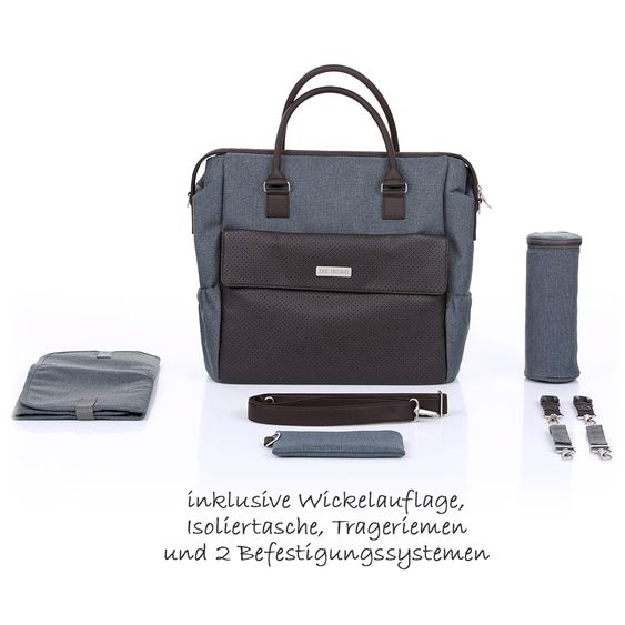 ABC Design Jetset changing bag - incl. changing mat, bottle warmer and utensil bag - Mountain