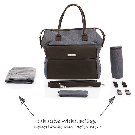 ABC Design Diaper bag Jetset - incl. diaper changing mat, bottle warmer and utensil bag - Mountain