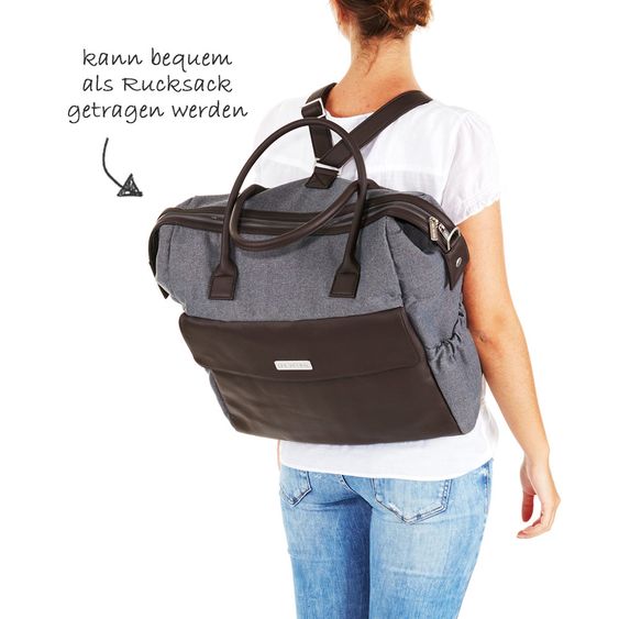 ABC Design Diaper bag Jetset - incl. diaper changing mat, bottle warmer and utensil bag - Mountain