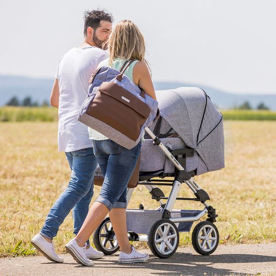 ABC Design Diaper bag Jetset - incl. diaper changing mat, bottle warmer and utensil bag - Mountain