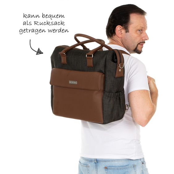 ABC Design Wickeltasche Jetset - inkl. Wickelauflage, Flaschenwärmer und Utensilientasche - Piano