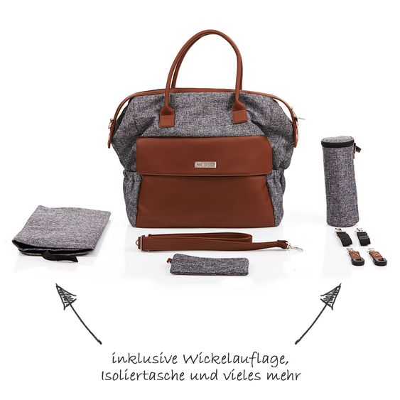 ABC Design Wickeltasche Jetset - inkl. Wickelauflage, Flaschenwärmer und Utensilientasche - Race