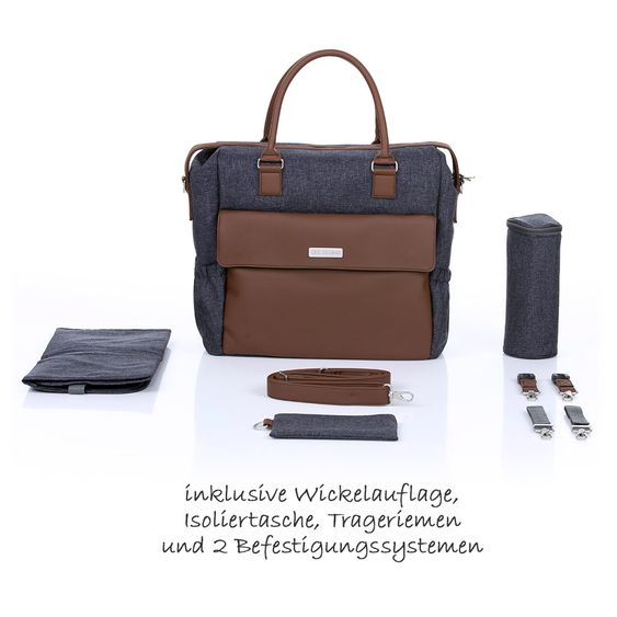 ABC Design Wickeltasche Jetset - inkl. Wickelauflage, Flaschenwärmer und Utensilientasche - Street
