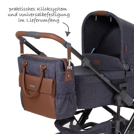 ABC Design Wickeltasche Jetset - inkl. Wickelauflage, Flaschenwärmer und Utensilientasche - Street
