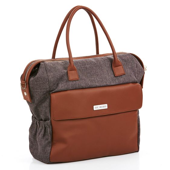 ABC Design Wickeltasche Jetset - inkl. Wickelauflage, Flaschenwärmer und Utensilientasche - Walnut