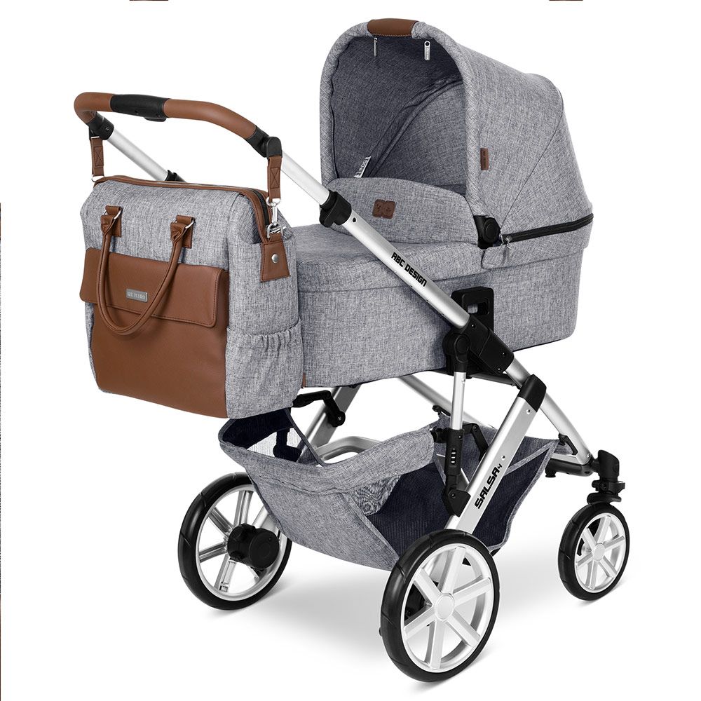 ABC Design Wickeltasche Jetset - inkl. Wickelunterlage & viel Zubehör - Graphite Grey