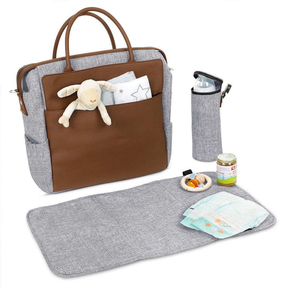 ABC Design Wickeltasche Jetset - inkl. Wickelunterlage & viel Zubehör - Graphite Grey