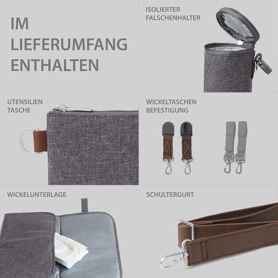 ABC Design Wickeltasche Jetset - inkl. Wickelunterlage & viel Zubehör - Street