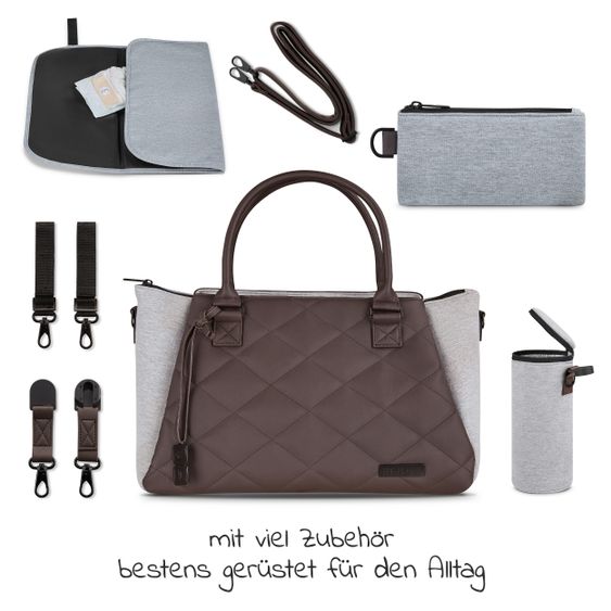 ABC Design Wickeltasche Royal - inkl. Wickelunterlage und viel Zubehör - Fashion Edition - Mineral