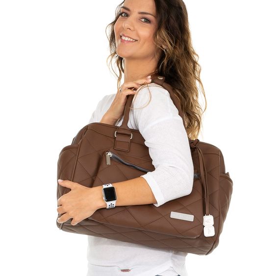 ABC Design Wickeltasche Style - inkl. Wickelauflage, Flaschenwärmer und Utensilientasche - Brown