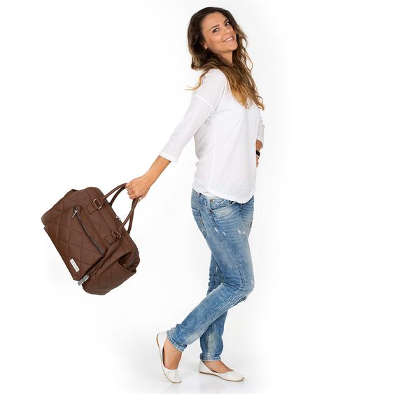 ABC Design Wickeltasche Style - inkl. Wickelauflage, Flaschenwärmer und Utensilientasche - Brown