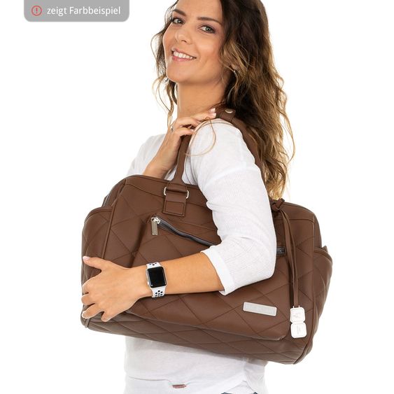 ABC Design Wickeltasche Style - inkl. Wickelauflage, Flaschenwärmer und Utensilientasche - Dark Brown