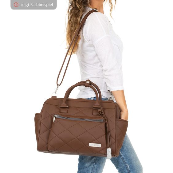 ABC Design Wickeltasche Style - inkl. Wickelauflage, Flaschenwärmer und Utensilientasche - Dark Brown