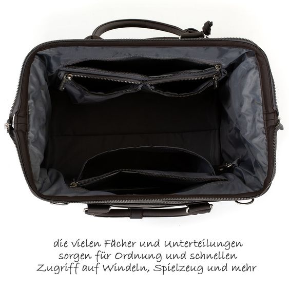 ABC Design Wickeltasche Style - inkl. Wickelauflage, Flaschenwärmer und Utensilientasche - Dark Brown