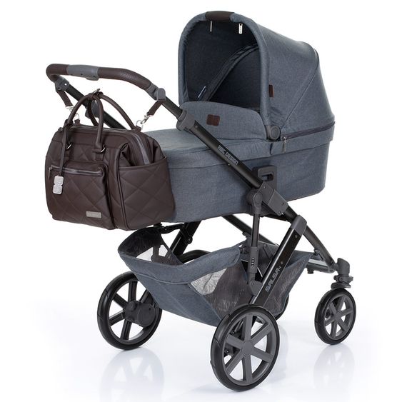 ABC Design Wickeltasche Style - inkl. Wickelauflage, Flaschenwärmer und Utensilientasche - Dark Brown