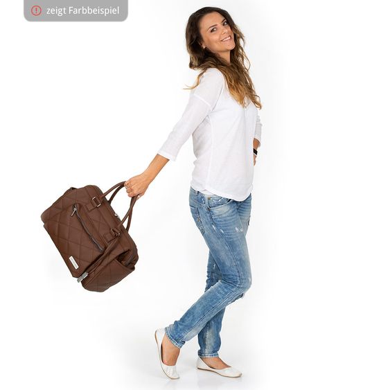 ABC Design Wickeltasche Style - inkl. Wickelauflage, Flaschenwärmer und Utensilientasche - Dark Brown