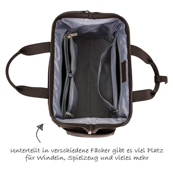 ABC Design Wickeltasche Style - inkl. Wickelauflage, Flaschenwärmer und Utensilientasche - Dark Brown