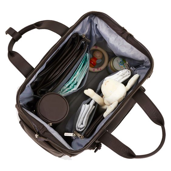 ABC Design Wickeltasche Style - inkl. Wickelauflage, Flaschenwärmer und Utensilientasche - Dark Brown