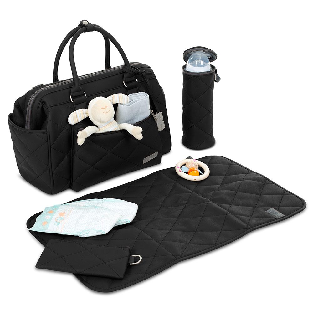 ABC Design Wickeltasche Style - inkl. Wickelunterlage & viel Zubehör - Black