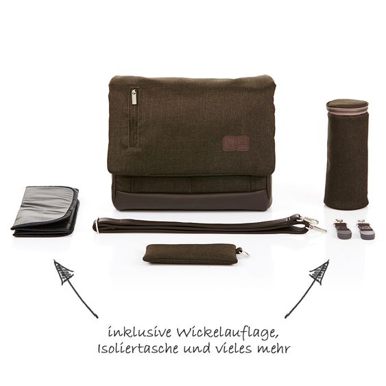 ABC Design Wickeltasche Urban - inkl. Wickelauflage und Flaschenwärmer - Leaf