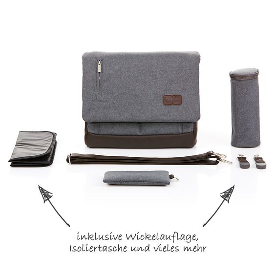 ABC Design Wickeltasche Urban - inkl. Wickelauflage und Flaschenwärmer - Mountain
