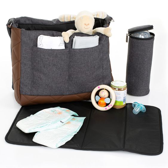 ABC Design Wickeltasche Urban - inkl. Wickelauflage und Zubehör - Diamond Special Edition - Asphalt