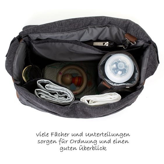 ABC Design Wickeltasche Urban - inkl. Wickelauflage und Zubehör - Diamond Special Edition - Asphalt