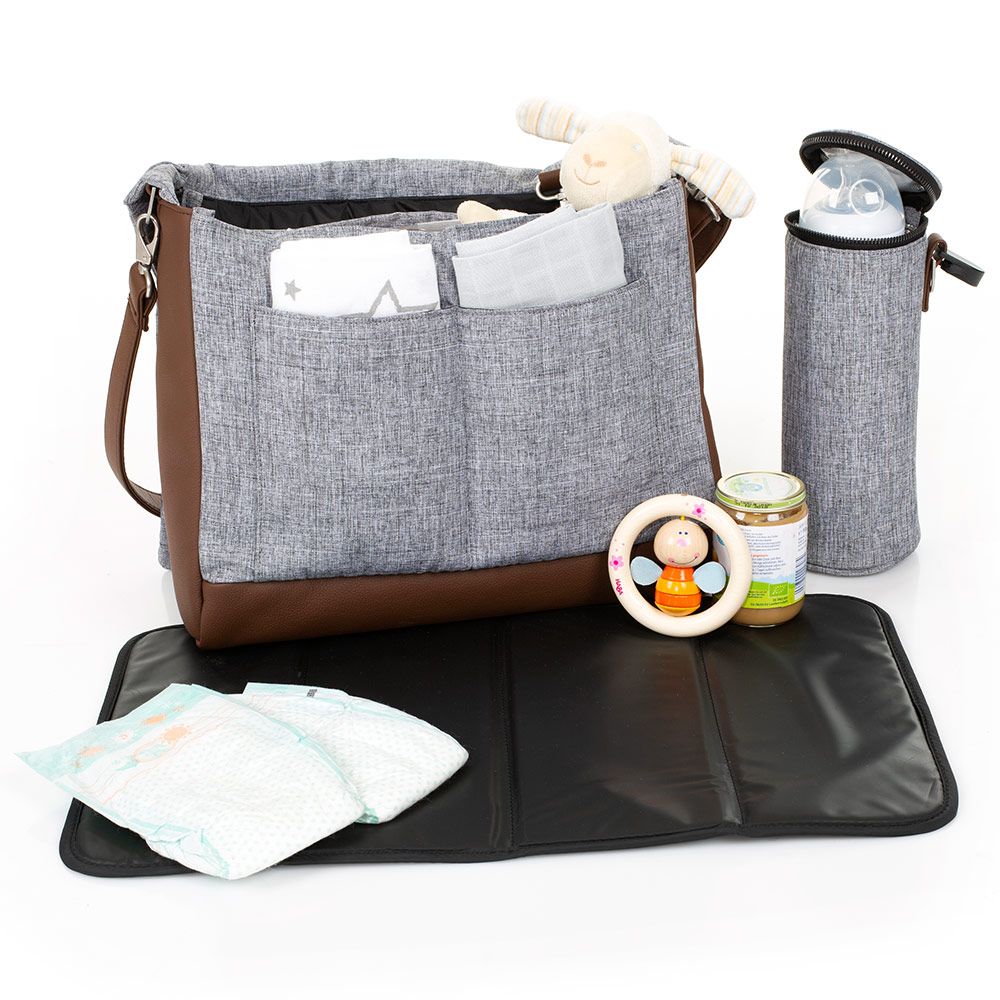 ABC Design Wickeltasche Urban - inkl. Wickelauflage und Zubehör - Graphite Grey