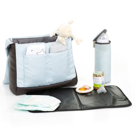 ABC Design Wickeltasche Urban - inkl. Wickelauflage und Zubehör - Ice